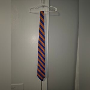 Jos. A Bank Striped Orange and Blue Men's Silk Tie